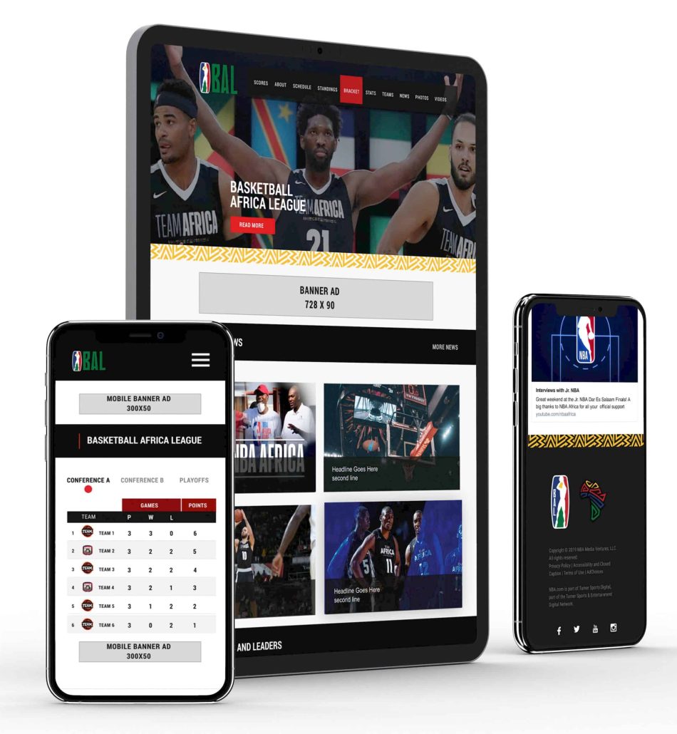 NBA Basketball Africa League UI/UX Design